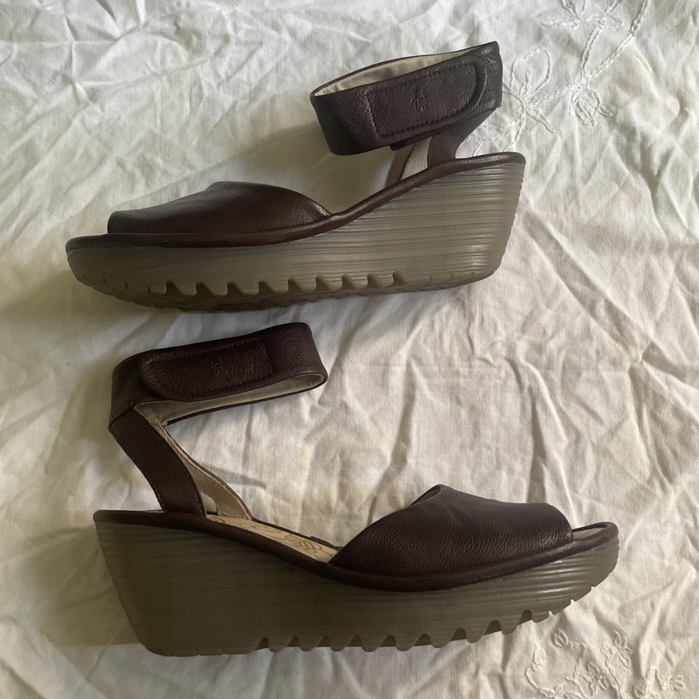 Fly London Yula Sandal Dark Brown Size 39 US 8.5